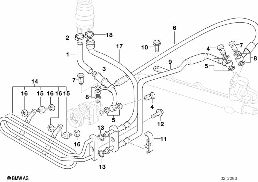 Idroguida-tubature olio diagram for BMW 3 Series E36 318tds