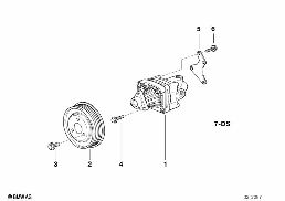 Servostyrning-vingpump/montering diagram for BMW 3 Series E36 325tds