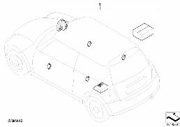 INSTALLATION KIT ALARM SYSTEM diagram for BMW MINI Cabrio R52 Cooper
