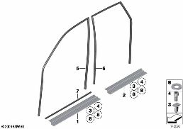 Ochrana hran / lišta vstup diagram for BMW Rolls-Royce Phantom RR1 Phantom