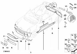JCW AERODYNAMICS PACKAGE  - R52 diagram for BMW MINI Cabrio R52 Cooper
