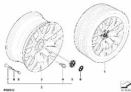 BMW LIGHT ALLOY WHEEL, CROSS SPOKE 177 diagram for BMW X5 E53 3.0d