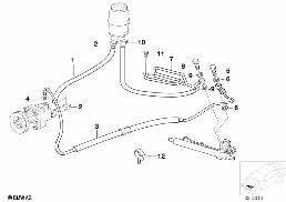 HYDRO STEERING-OIL PIPES diagram for BMW 3 Series E36 318i