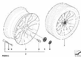BMW LA WHEEL Y-SPOKE 183 diagram for BMW X5 E53 3.0d