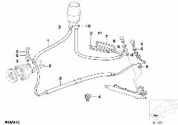 HYDRO STEERING-OIL PIPES diagram for BMW 3 Series E36 328i