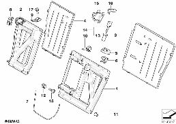 Habillages de dossier de siège arrière diagram for BMW 5 Series E39 525td