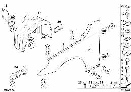FRONT SIDE PANEL diagram for BMW 5 Series E60 525i