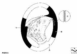Volant sport Individual bicolore diagram for BMW 5 Series E60 525i