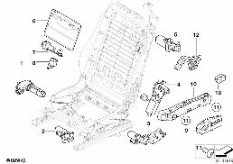 SEAT, FRONT, ELECTRICAL AND MOTORS diagram for BMW 6 Series E64 630i