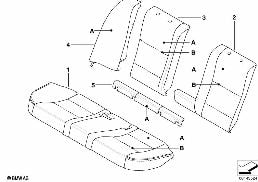 Kişisel, Döşeme-Spor koltuk-Arka diagram for BMW 5 Series E61 523i