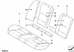 Kişisel, Döşeme-Konfor koltuk-Arka diagram for BMW 5 Series E61 523i