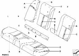 Kişisel, Döşeme-Klima deri-Arka diagram for BMW 5 Series E61 523i