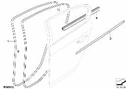 DOOR WEATHERSTRIP REAR diagram for BMW 3 Series E90 LCI 318d