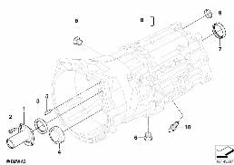GS6X53DZ GRBX HOUSING AND MOUNT. PARTS diagram for BMW 5 Series E61 530xd