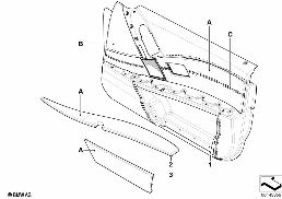 Revetement d porte avant cuir individual diagram for BMW 5 Series E60 525i