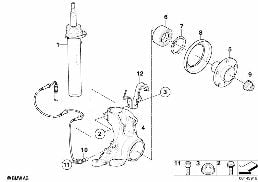 FRONT SPRING STRUT/CARRIER/WHEEL BEARING diagram for BMW 5 Series E61 530xd