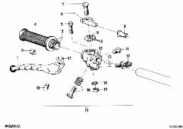Poignée complète droite diagram for BMW R50/5-R90S 69-76 R50/5