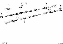 Cable d'embrayage/cable de frein diagram for BMW R50/5-R90S 69-76 R50/5