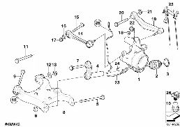 Arka aks traversi/Tekerlek süspansiyonu diagram for BMW 7 Series E67 745LiS