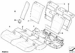 SEAT REAR, UPHOLSTERY & COVER BASE SEAT diagram for BMW 3 Series E91 325i