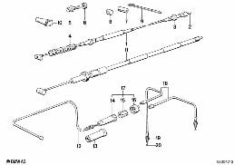Câble Bowden diagram for BMW R 65, R 65 RT, R 80, R 80 RT (85-95) 65