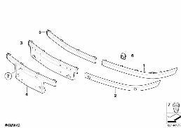 TRIM, DECOR ELEMENTS, FRONT diagram for BMW 7 Series E66 760Li