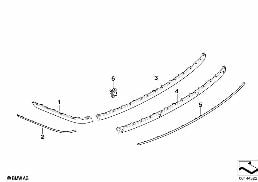 TRIM, DECOR ELEMENTS, REAR diagram for BMW 7 Series E66 760Li