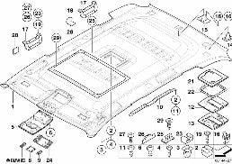 HEADLINING / HANDLE diagram for BMW X5 E53 4.4i
