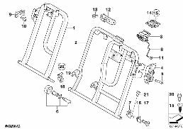 SEAT, REAR, SEAT FRAME, LOAD-THROUGH diagram for BMW X3 E83 2.5i