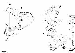 Motorophanging diagram for BMW 7 Series E66 730Li