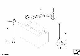 BATTERY HOLDER AND MOUNTING PARTS diagram for BMW 3 Series E90 318d