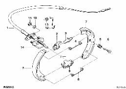 PARKING BRAKE/BRAKE SHOES diagram for BMW 2500-3.3Li 2800