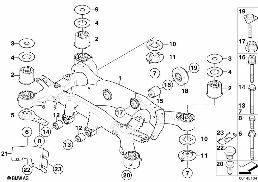 Arka aks traversi diagram for BMW 7 Series E67 745LiS