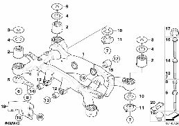 Belka zawieszenia tylnego diagram for BMW 7 Series E65 745i