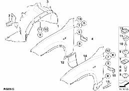 FRONT SIDE PANEL diagram for BMW X3 E83 LCI 2.0i