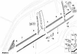 EXTERIOR TRIM / GRILLE / SEALS diagram for BMW 3 Series E91 LCI 320i