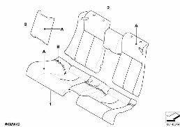 R Indi.シート カバー レザー diagram for BMW 6 Series E63 LCI 650i