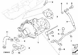 EXHAUST TURBOCHARGER WITH LUBRICATION diagram for BMW 7 Series E65 740d