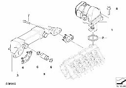 AGR-Réduction gaz échappem.refroidissem. diagram for BMW 7 Series E65 745d
