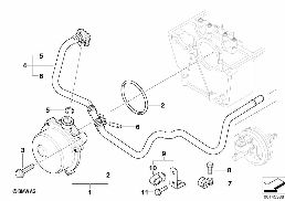 Pompe a vide avec tuyau diagram for BMW 7 Series E65 745d
