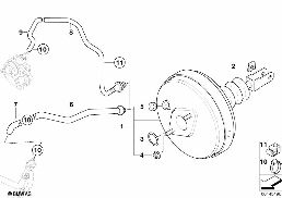 Servo frein à dépression diagram for BMW Z4 E85 2.5i