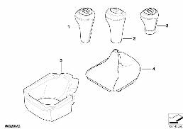 GEAR SHIFT KNOBS/SHIFT LEVER COVERINGS diagram for BMW 5 Series E60 530i