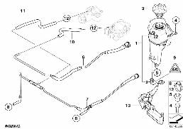Utjaemningsbehaallare/lednings diagram for BMW 5 Series E60 M5