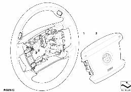 STEERING WHEEL AIRBAG-SMART MULTIFUNCT. diagram for BMW 7 Series E65 750i