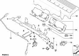 Dysza wtryskiwacza przewodu paliwa diagram for BMW MINI R50 Cooper