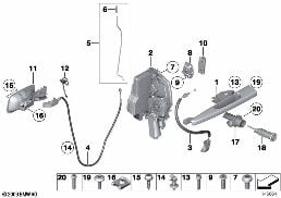 Ovládání dveří/zámek dveří přední diagram for BMW Rolls-Royce Phantom RR1 Phantom