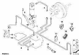 BRAKE PIPE, FRONT diagram for BMW 7 Series E65 730d