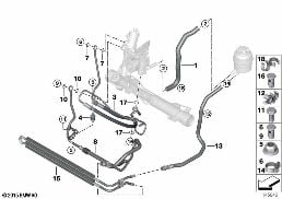 HYDRO STEERING-OIL PIPES diagram for BMW 3 Series E90 330i
