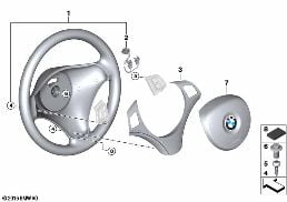 AIRBAG SPORTS STEERING WHEEL MULTIFUNCT. diagram for BMW 3 Series E92 LCI 325xi