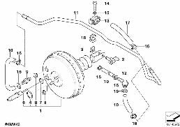 制動助力器 真空 diagram for BMW 3 Series E36 323i
